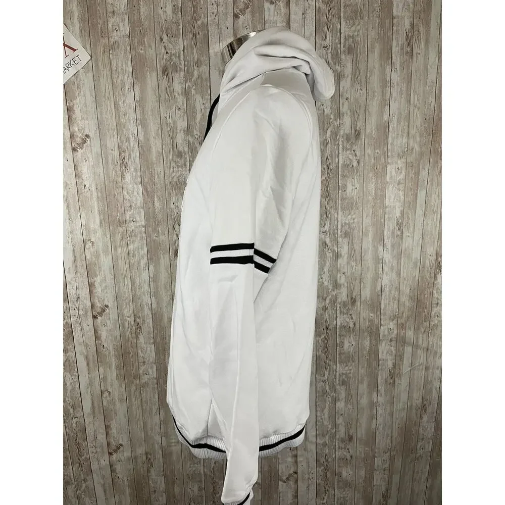 Lakers Hoodie Mens XS White Embossed NBA LOS ANGELES Pullover N150